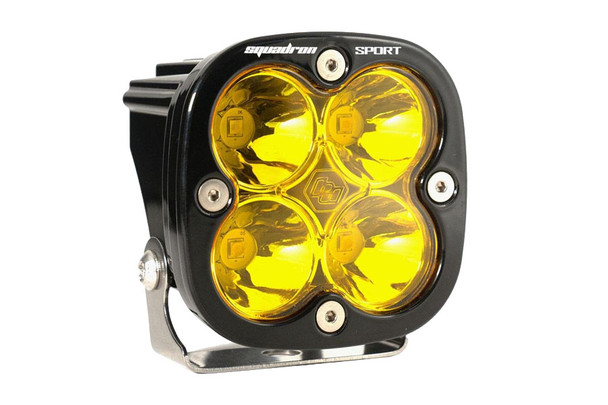 Baja Designs Squadron Sport Black LED Auxiliary Light Pod, Spot - Amber |550011