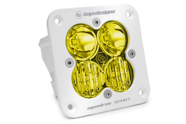 Baja Designs Squadron Sport White Flush Mount LED Auxiliary Light Pod, Driving/Combo - Amber |551013WT