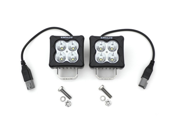 ZROADZ 3-inch LED Light Pod Kit, G2 Series, Bright White, Flood Beam, 2 Piece With Wiring Harness |Z30BC20W-D3F-K