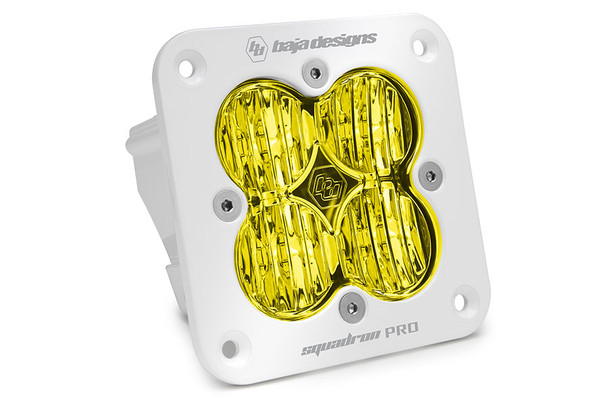 Baja Designs Squadron Pro White Flush Mount LED Auxiliary Light Pod, Wide Cornering - Amber |491015WT