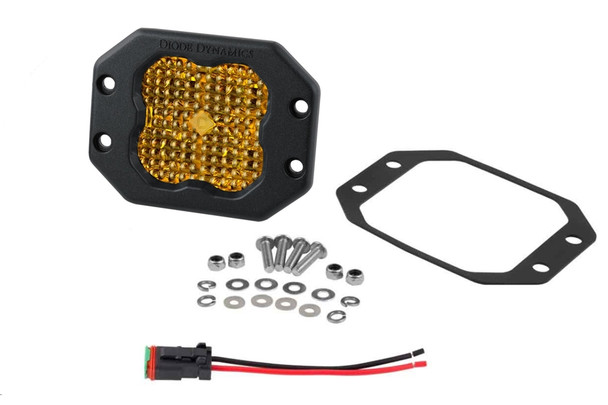 Diode Dynamics SS3 Yellow Sport Flush Mount LED Pod, Flood - Amber |DD6925S