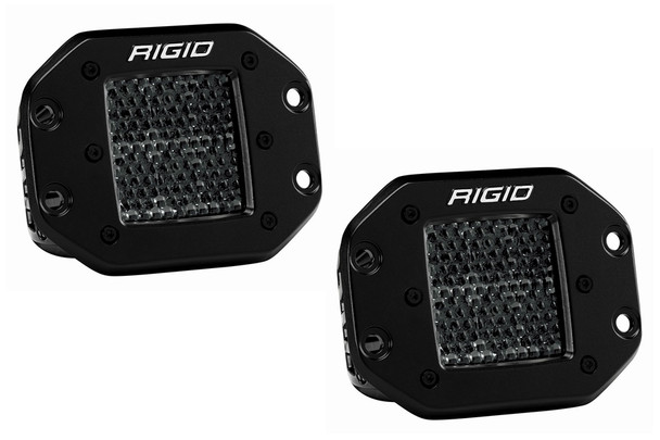 Rigid Industries D-Series Midnight Pro Spot Diffused LED Lights, Flush Mount - Pair |212513BLK