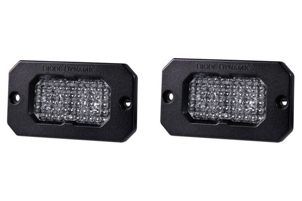 Diode Dynamics SS2 Sport Flush Mount LED Pods - White/Red Flood |DD8120P
