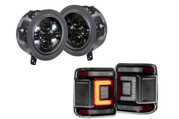 Morimoto Sealed7 2.0 Headlight and Tail Light Combo - Smoked |HEADTAILKIT170-Fits Jeep Wrangler JL
