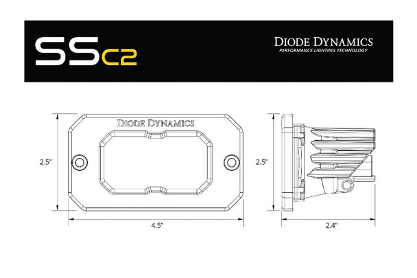 Diode Dynamics SSC2 2IN Sport Flush Mount LED Flood Pod, RBL |DD8120S