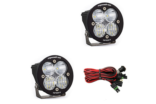 Baja Designs Squadron-R Sport Black LED Auxiliary Light Pod Pair, Driving/Combo - Clear |587803