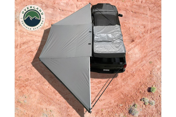 Overland Vehicle Systems Nomadic 180 Awning w/ Bracket Kit and Extended Poles - Dark Gray |19609908
