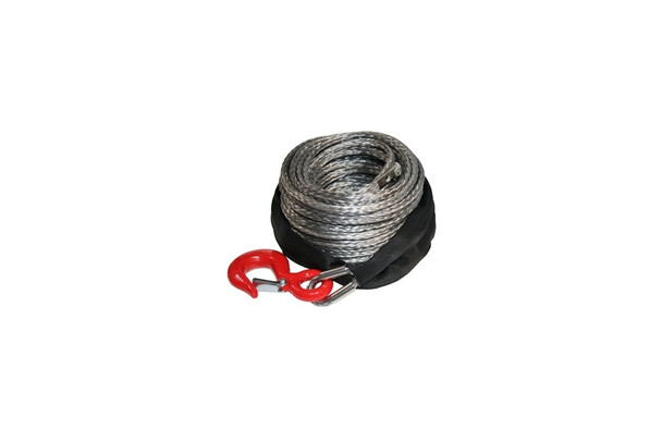 Bulldog Winch Synthetic Rope w/ Hook - 8mm x 100ft, up to 8klb Winches |20082