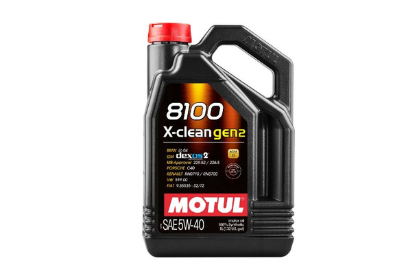 Motul 8100 X-Clean Gen2 5W-40 Motor Oil, 5L |109762