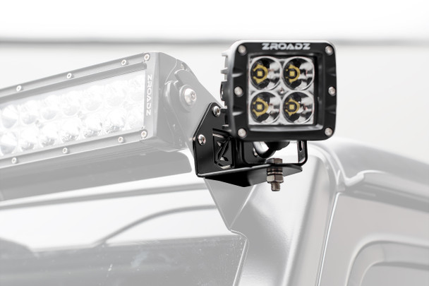 ZROADZ Side Mount For Front Roof Mounts w/2 - 3in Cube Pod Work Lights |Z334851-KIT2-Fits Jeep Gladiator JT / Jeep Wrangler JL