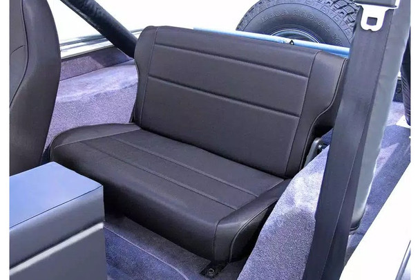 Rugged Ridge Fold And Tumble Rear Seat Black Denim |13462.15-Fits Jeep Wrangler YJ / Jeep CJ