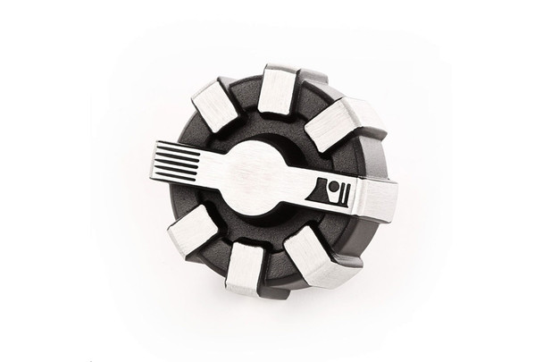Rugged Ridge Elite Fuel Cap Black w/Brushed Aluminum |11229.11-Fits Jeep Gladiator JT / Jeep Wrangler JL / Jeep Wrangler JK / Jeep Wrangler LJ / Jeep Wrangler TJ