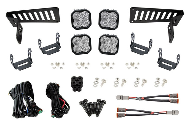 Diode Dynamics SS3 Sport Cowl Mount LED Bracket Kit w/ LED Lights - White Driving/Flood |DD6553-Fits Jeep Gladiator JT / Jeep Wrangler JL