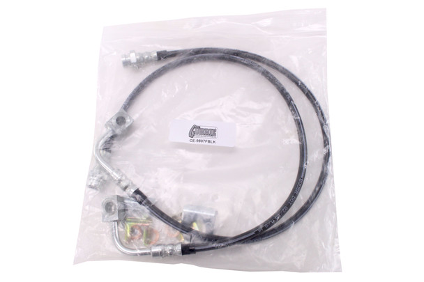 RockJock Braided Brake Line Kit - 23.5in |CE-9807FBLK-Fits Jeep Wrangler JK