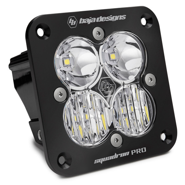 Flush Mount LED Light Pod Black Clear Lens Squadron Pro