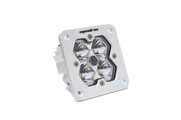 Baja Designs Squadron 2.0 Sport White Flush Mount LED Auxiliary Light Spot, Clear