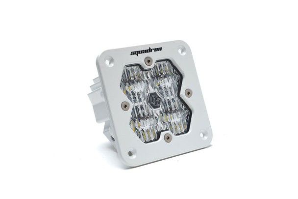 Baja Designs Squadron 2.0 Sport White Flush Mount LED Auxiliary Light Wide Cornering, Clear