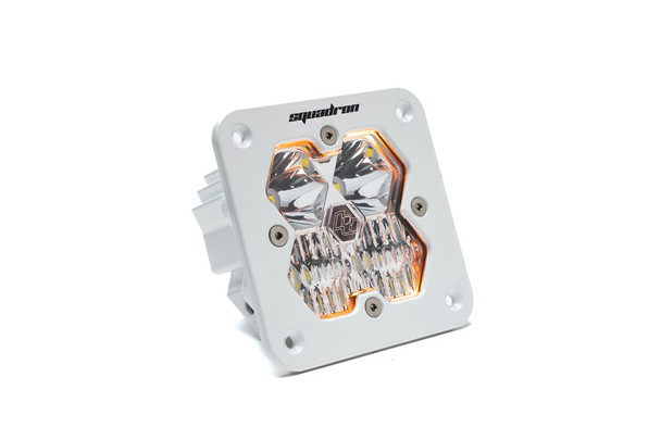 Baja Designs Squadron 2.0 Sport White Flush Mount LED Auxiliary Light Driving/Combo, Clear