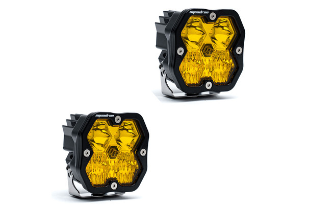 Baja Designs Squadron 2.0 Sport LED Auxiliary Light Pair Driving/Combo, Baja Amber - No Harness