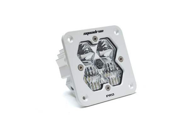 Baja Designs Squadron 2.0 Pro White Flush Mount LED Auxiliary Light Driving/Combo, Clear