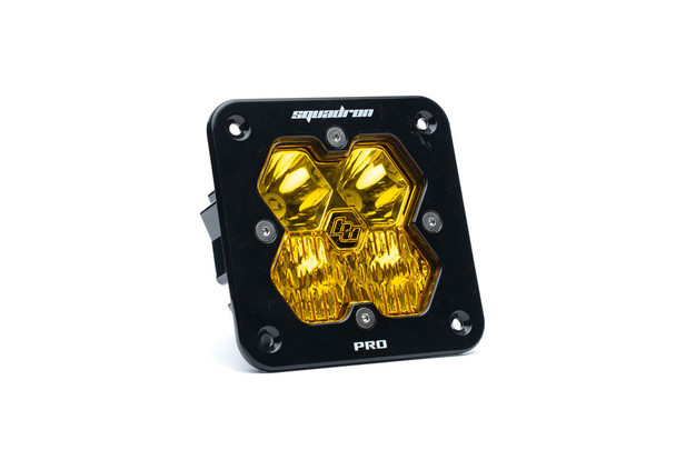 Baja Designs Squadron 2.0 Pro Flush Mount LED Auxiliary Light Driving/Combo, Baja Amber
