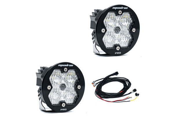 Baja Designs Squadron-R 2.0 Pro LED Auxiliary Light Wide Cornering, Clear - Pair