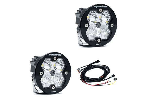 Baja Designs Squadron-R 2.0 Pro LED Auxiliary Light Driving/Combo, Clear - Pair