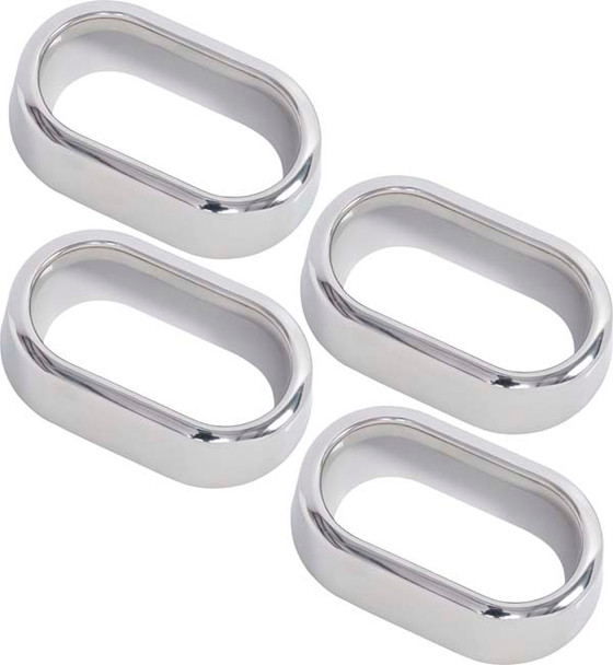 Kentrol 4-Pieces Interior Door Handle Bezels - Polished Silver
