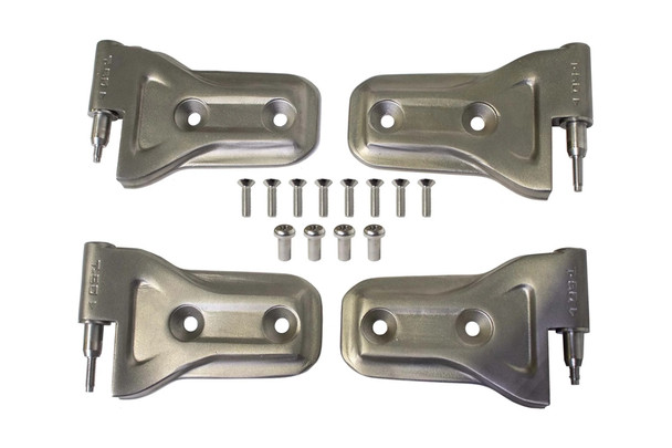 Kentrol 40726 Outer Door Hinge Kit - in Raw Stainless for 18-26 Jeep Wrangler JL 2-Door