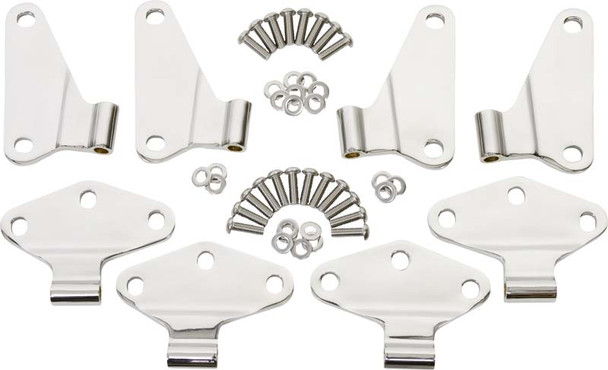Kentrol 8-Pieces Body Door Hinge Set - Polished Silver