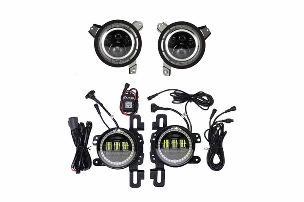Quake LED Tempest Series 9in HD RGB Headlights/4in Fog Lights