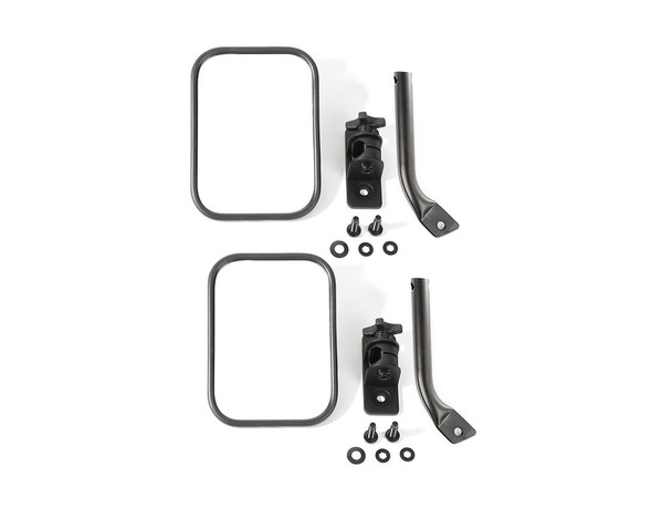 Rugged Ridge 11025.22 Square Stubby Trail Mirror Pair for 97-18 Jeep Wrangler TJ & JK