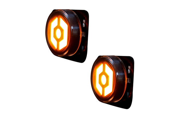 RECON Round Front Fender LED Lights, Amber - Clear Lens