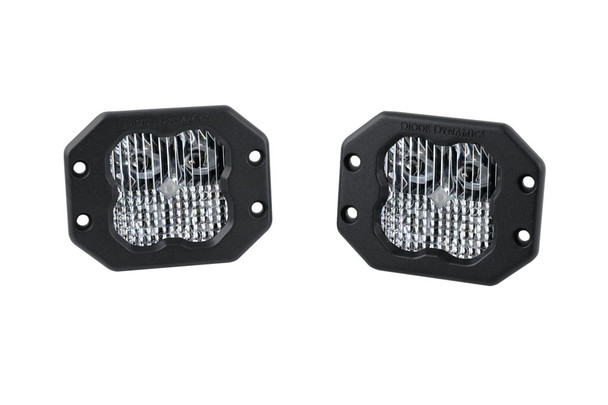 Diode Dynamics SS3 White Sport Flush Mount LED Pod Pair, Combo/Driving - Red