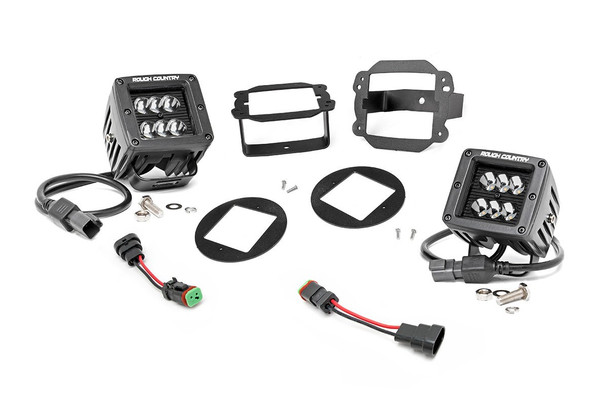 Rough Country 2in Black Series CREE LED Fog Light Kit