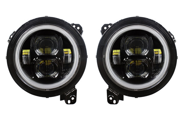 Quake LED 9in Headlights w/ DRL, Sequential Turns and RGB Accent