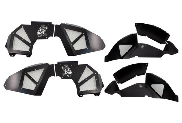Fishbone Offroad Front and Rear Aluminum Inner Fenders - Black