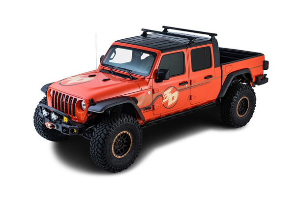 Rhino Rack Heavy Duty Black 2 Bar Roof Rack w/ Backbone and RLT600 Legs