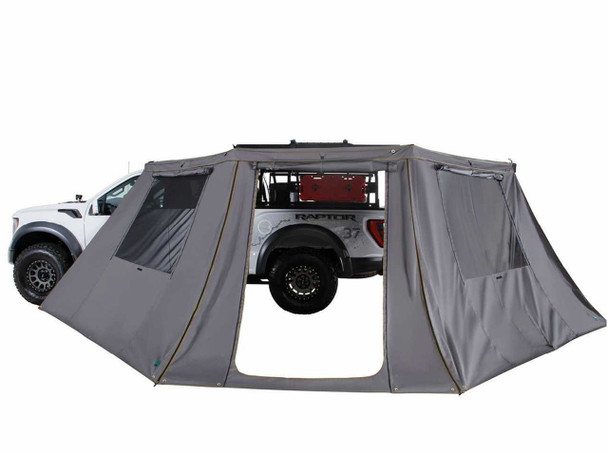 Overland Vehicle Systems HD Nomadic 180 LTE Awning Wall w/ Windows - Grey Body/Green Trim