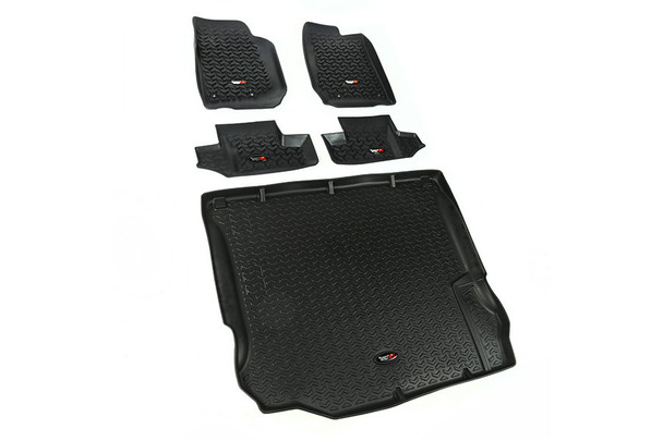 Rugged Ridge 12988.03 5 Piece Floor Liner Kit in Black for 11-14 Jeep Wrangler JK 2-Door