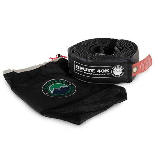 Overland Vehicle Systems Tow Strap w/ Storage Bag, 4in x 20ft - Gray
