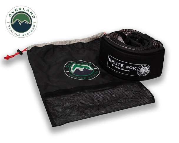 Overland Vehicle Systems 4in x 8ft Tow Strap, Gray w/Storage bag