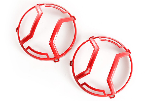 Rugged Ridge Elite Headlight Euro Guards, Red