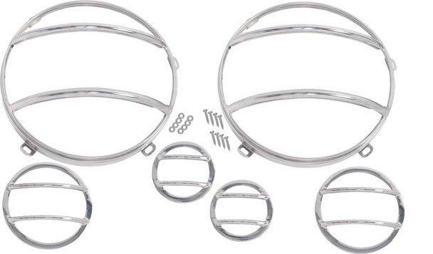 Kentrol 6-Pieces Headlight and Marker Cover Set - Polished Silver