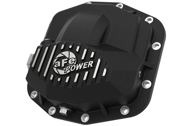 aFe POWER Pro Series Front Dana 44 M210 Differential Cover - Black w/ Machined Fins