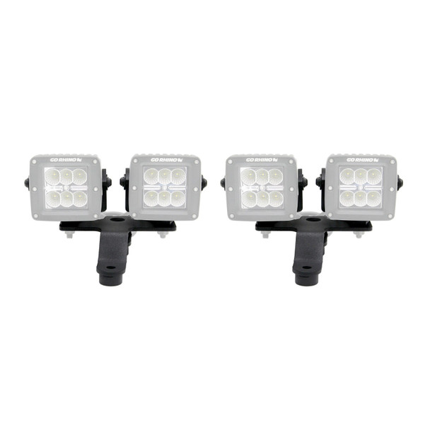 Go Rhino Dual 3in Cube Windshield Cowl Light Mounts - Pair