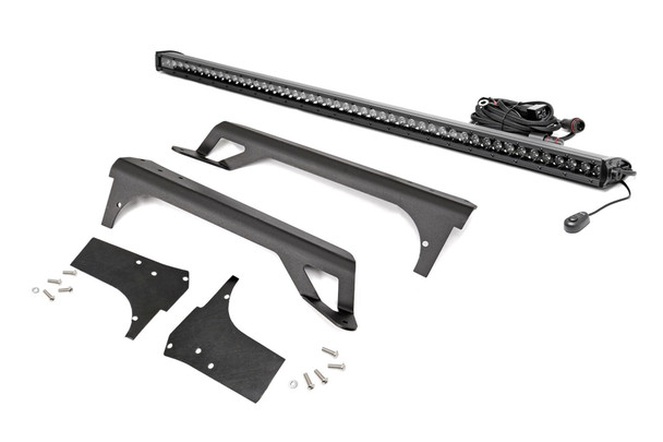 Rough Country Upper Windshield Light Bar Brackets w/ 50in LED Light Bar - DRL