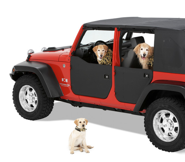 HighRock 4x4 Element Door Enclosure Panels For Jeep 2007-2018 Wrangler JK Black Bestop