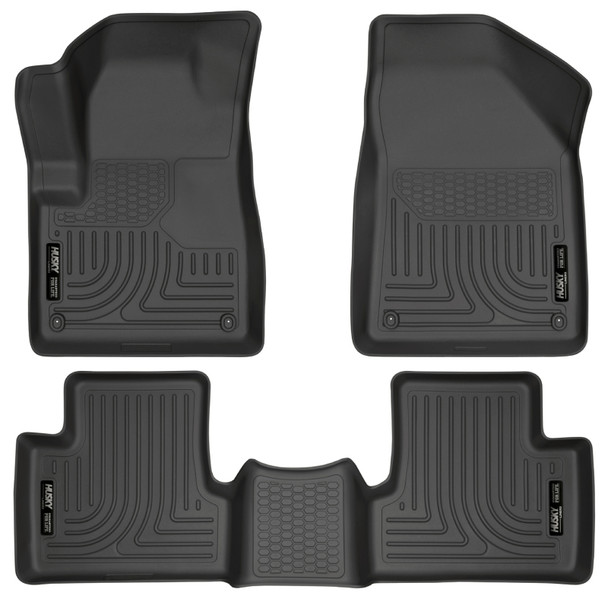 Husky Liners 99031 WeatherBeater Front & 2nd Seat Floor Liner Set in Black for 14-15 Jeep Cherokee KL