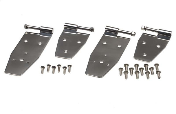 Kentrol 30469 Polished Stainless Steel Full Door Hinges for 94-95 Jeep Wrangler YJ